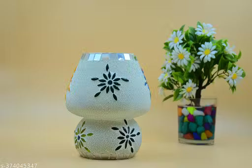 Mushroom Shaped Mosaic Glass Lamp – Handmade Decorative Table Lamp