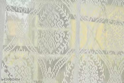 Pack of 2 || ATTRACTIVE POLYESTER NET DAMASK CURTAIN (PARDA) – MUGHAL LUXURY COLLECTION - Cream