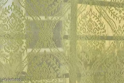 Pack of 2 || ATTRACTIVE POLYESTER NET DAMASK CURTAIN (PARDA) – MUGHAL LUXURY COLLECTION - Green