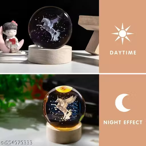 Magical 3D Pegasus Horse Crystal Ball LED Night Lamp