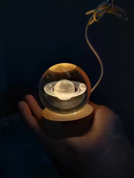 Magical 3D Saturn Planet Crystal Ball LED Night Lamp