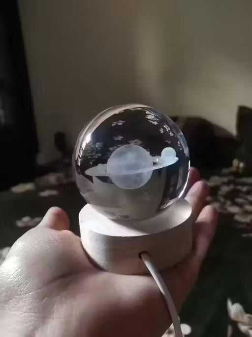 Magical 3D Saturn Planet Crystal Ball LED Night Lamp