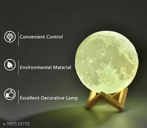 3D Moon Lamp || 7 Color Changeable, Light Lamp, Touch Control