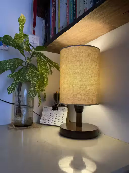 Wood Table Lamp Night Light for Bedroom Warm White Gift Bedside Room Decor Eye Protection Small Table lamp