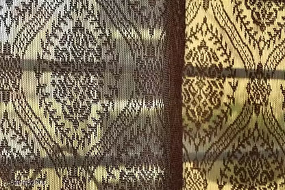 Pack of 2 || ATTRACTIVE POLYESTER NET DAMASK CURTAIN (PARDA) – MUGHAL LUXURY COLLECTION -  Coffee
