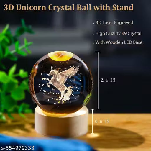 Magical 3D Pegasus Horse Crystal Ball LED Night Lamp