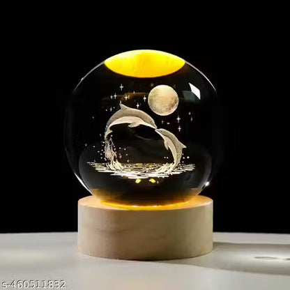 Magical 3D Dolphine Crystal Ball LED Night Lamp