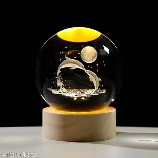 Magical 3D Dolphine Crystal Ball LED Night Lamp