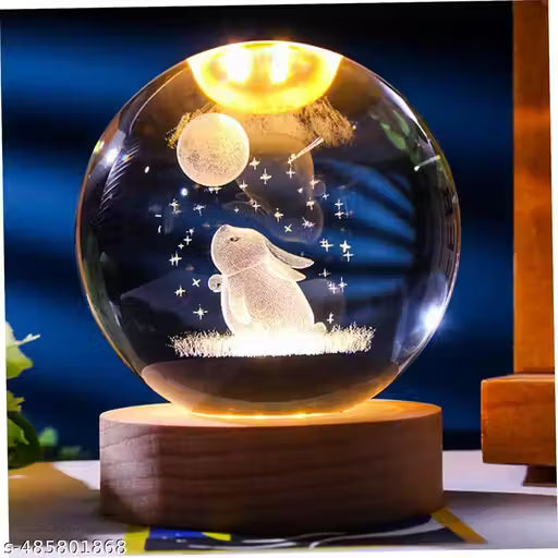 Magical 3D Rabbit Crystal Ball LED Night Lamp