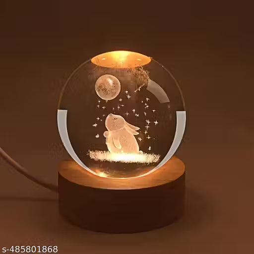 Magical 3D Rabbit Crystal Ball LED Night Lamp