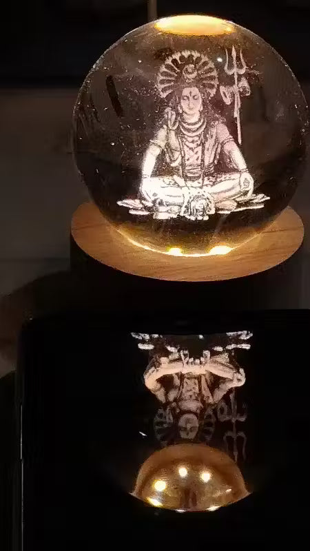 Magical 3D Shiva Crystal Ball LED Night Lamp