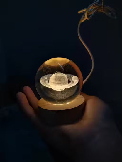 Magical 3D Saturn Planet Crystal Ball LED Night Lamp