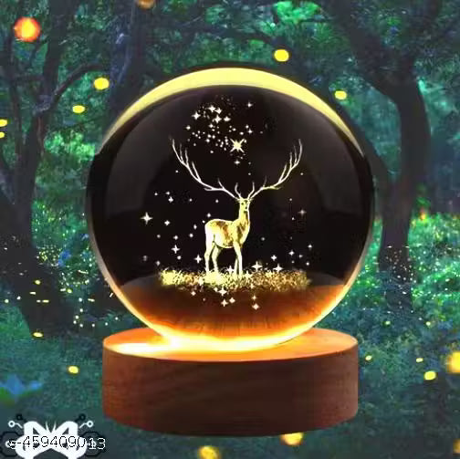 Magical 3D Deer animal Crystal Ball LED Night Lamp