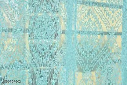 Pack of 2 || ATRACTIVE POLYESTER NET DAMASK CURTAIN (PARDA) – MUGHAL LUXURY COLLECTION - Sky Blue